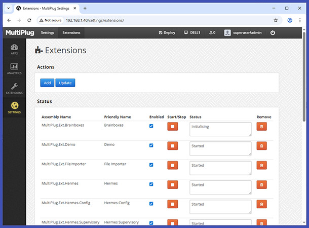 Multiplug Extension Management